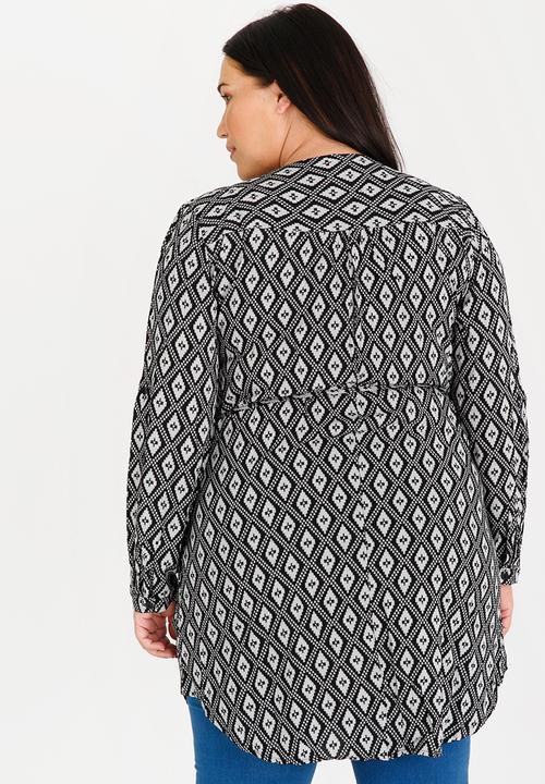 Revenge - Diamond Print Tunic Black