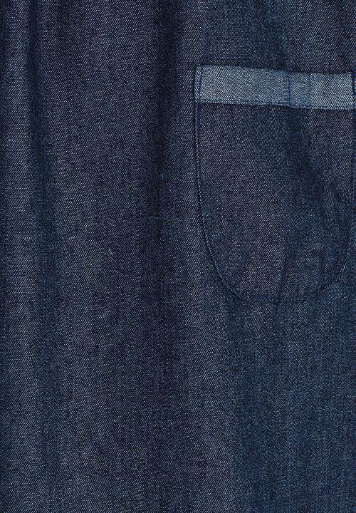 Twin Clothing - Cold Shoulder Chambrey Denim Dress Navy