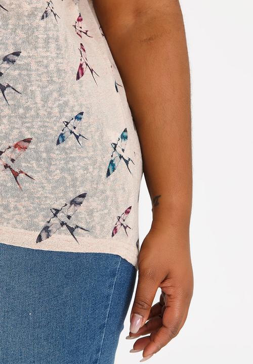 Revenge - Round Neck Swallow Tee Beige