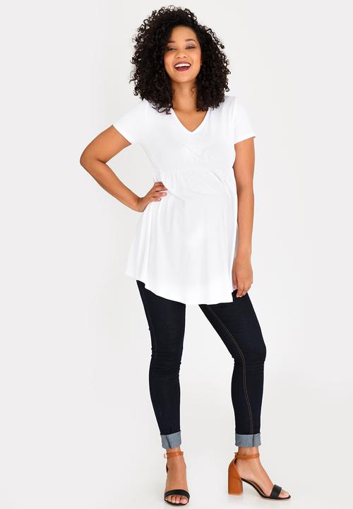 Cherry Melon - Basic Underbust Smock Top White