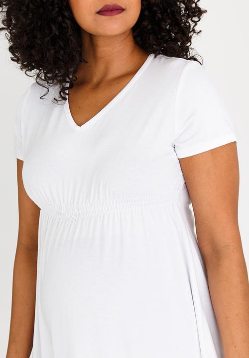 Cherry Melon - Basic Underbust Smock Top White
