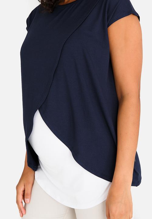 Cherry Melon - Basic Overlay Feeding Top Navy