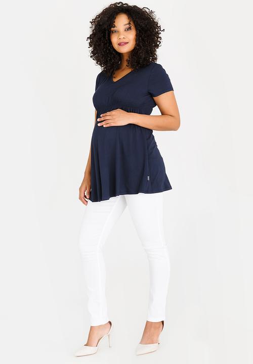 Cherry Melon - Basic Underbust Smock Top Navy