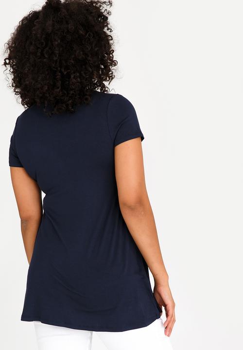 Cherry Melon - Basic Underbust Smock Top Navy