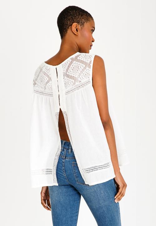 Brave Soul - Crochet Top White