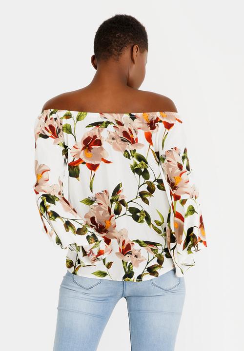 Revenge - Off Shoulder Floral Top Multi-colour