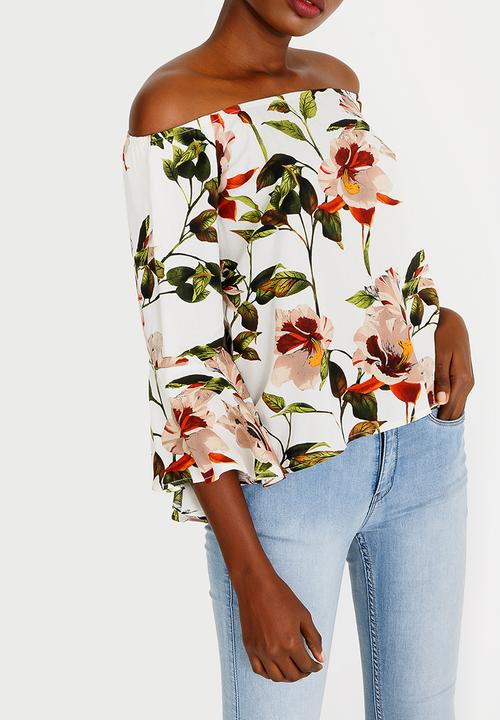 Revenge - Off Shoulder Floral Top Multi-colour