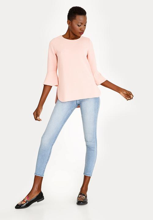 Revenge - Stripe Detail Top Mid Pink
