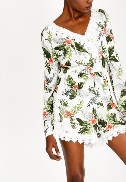 Brave Soul - Lace Detail Playsuit White