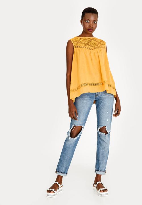 Brave Soul - Crochet Top Yellow