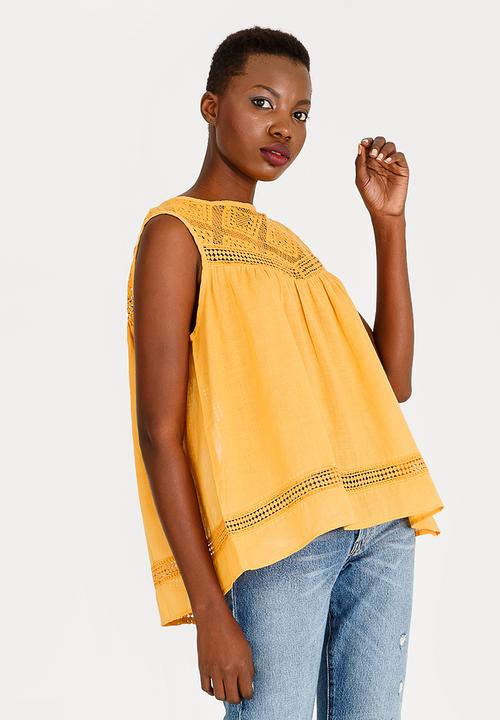 Brave Soul - Crochet Top Yellow