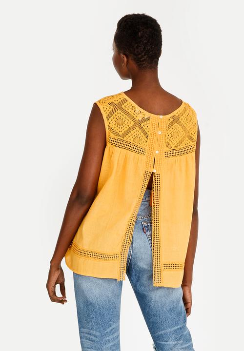 Brave Soul - Crochet Top Yellow