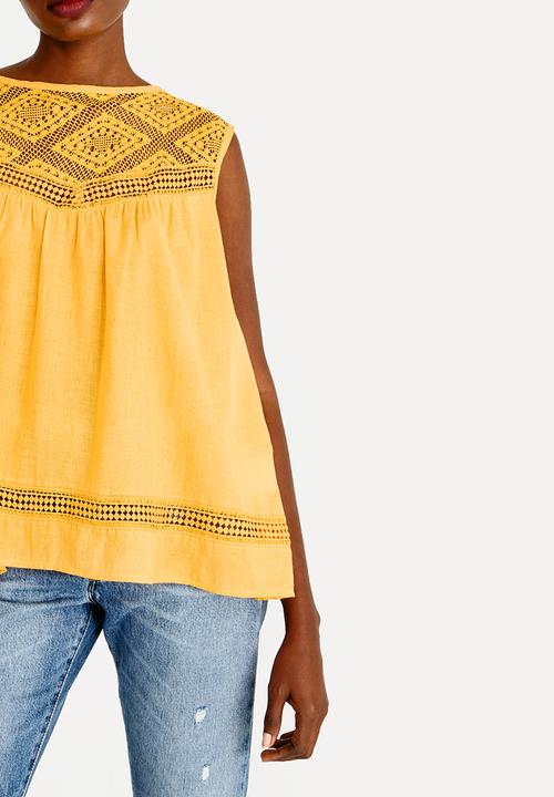 Brave Soul - Crochet Top Yellow