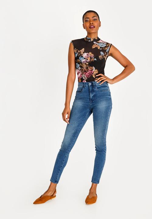 Brave Soul - All-over Print Bodysuit Black