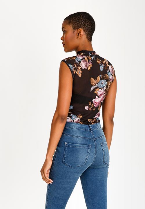 Brave Soul - All-over Print Bodysuit Black