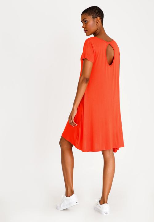Brave Soul - Easy stretch swing dress - orange