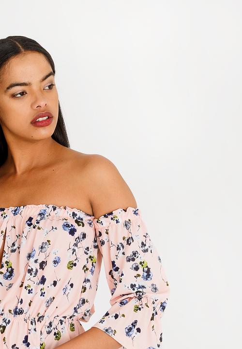 SISSY BOY - Bardot Printed Crop Top Rose