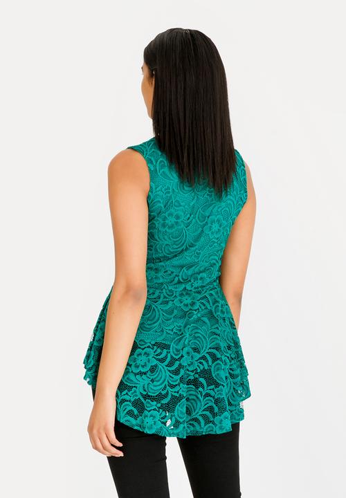 Revenge - Zip Through Top Green
