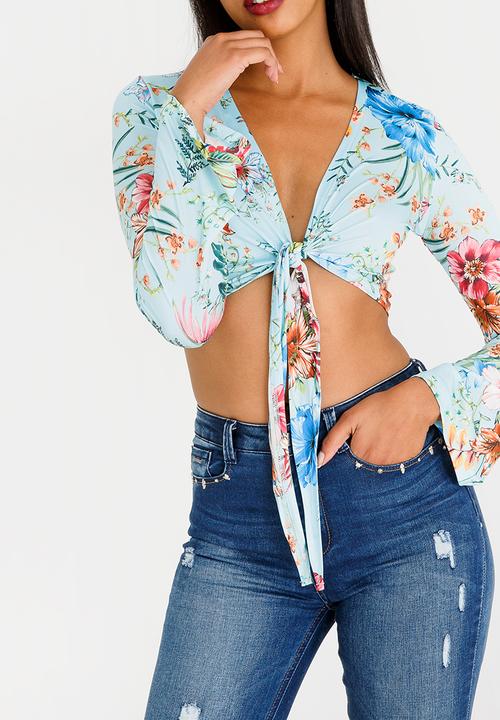 SISSY BOY - Tie Front Crop Top Multi-colour