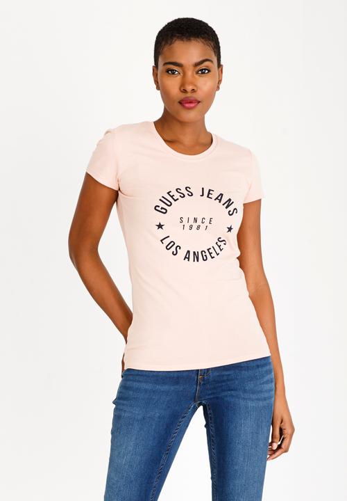 GUESS - Guess Classic Varsity Tee Pale Pink