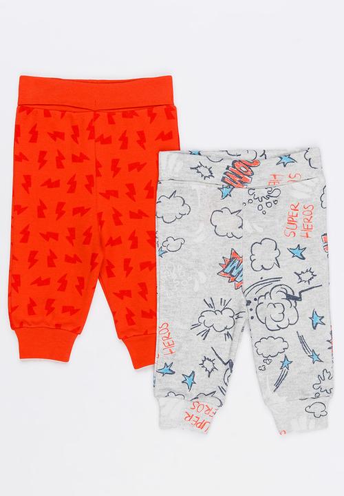 Baby Corner - Printed 2 Pack Pants Red