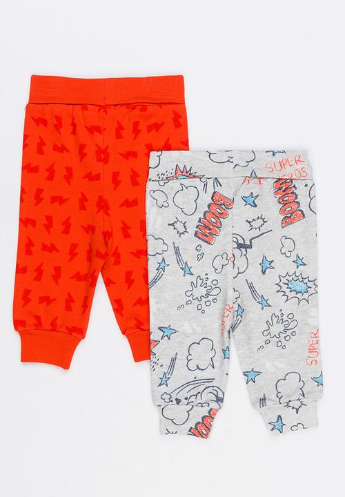 Baby Corner - Printed 2 Pack Pants Red