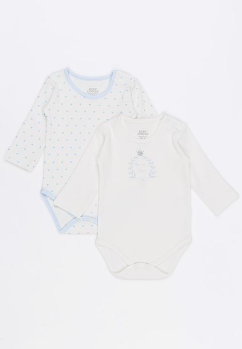 Baby Corner - 2 Pack Long Sleeve Bodysuit Pale Blue