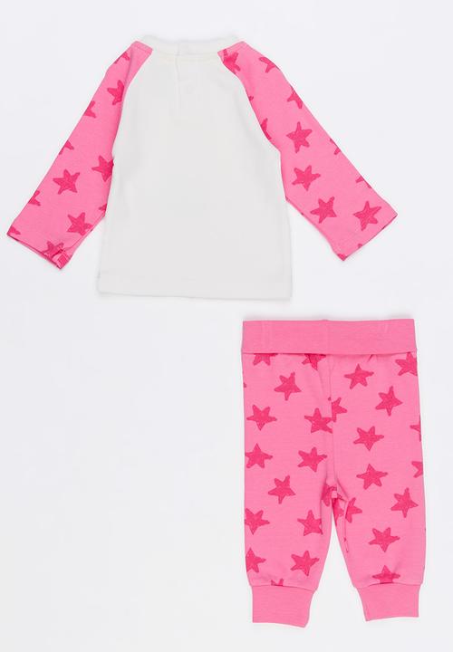 Baby Corner - Star Pj Set Mid Pink