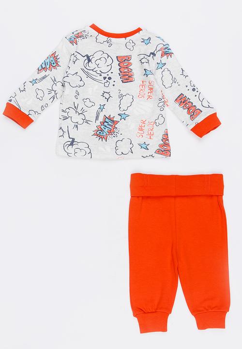 Baby Corner - Super Boy 2 Piece Cardigan Set Multi-colour