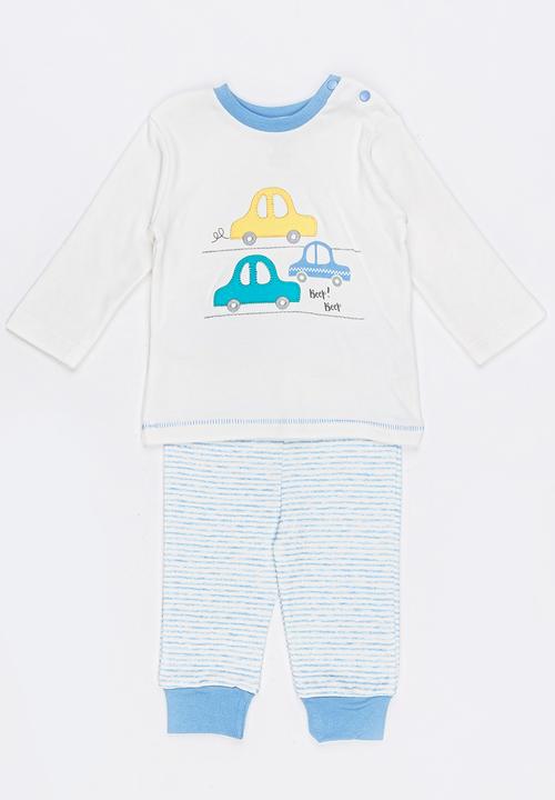 Baby Corner - Stripe Car PJ Set Multi-colour