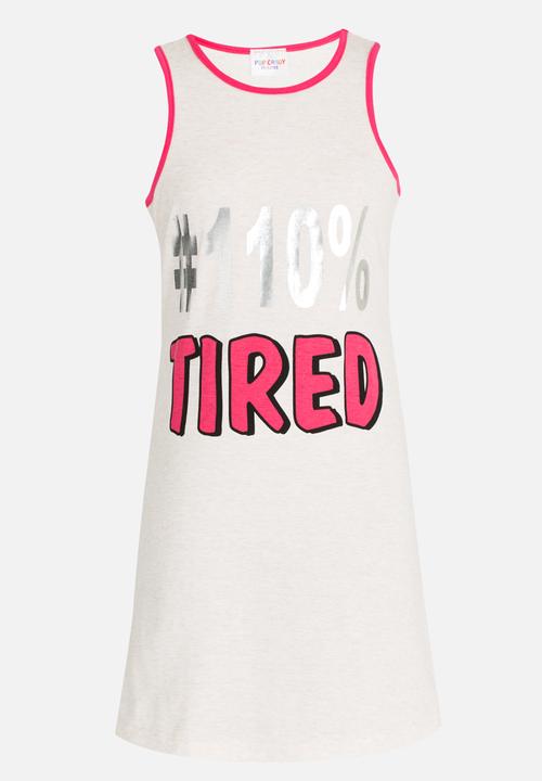 Pop Candy - Printed Pj  Vest Off White
