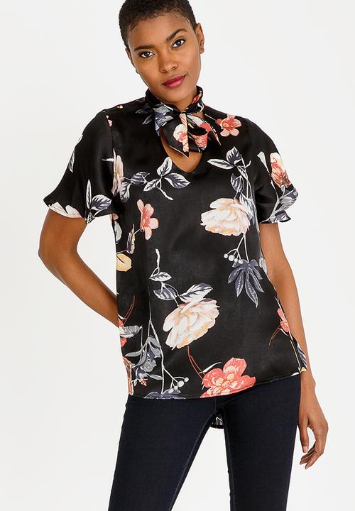 STYLE REPUBLIC - Kitty Bow Blouse Black