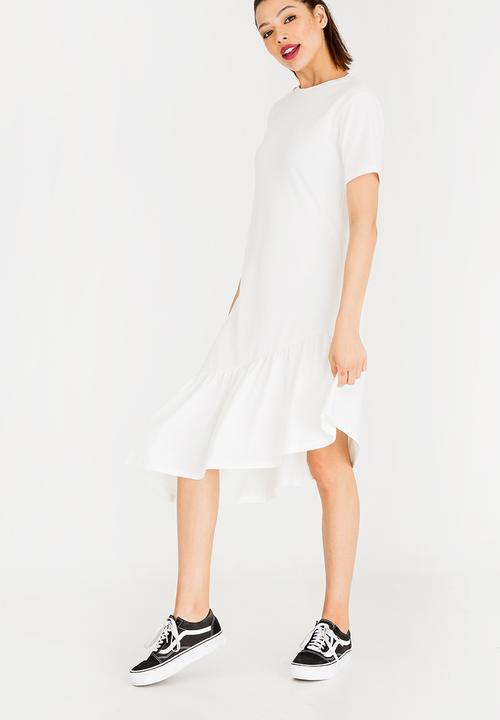 STYLE REPUBLIC - Frill Detail T-Shirt Dress Off White