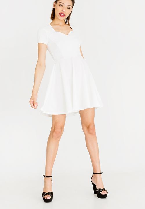c(inch) - Smart Fit and Flare Dress Off White