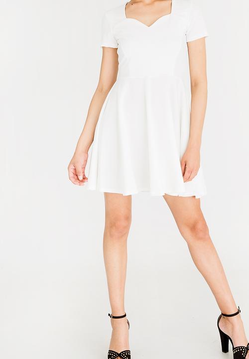 c(inch) - Smart Fit and Flare Dress Off White