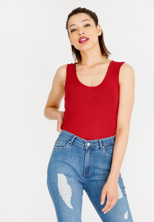 c(inch) - Basic Bodysuit Red