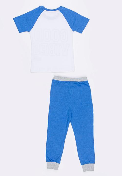 MINOTI - Nap Printed PJ Set - Blue and White