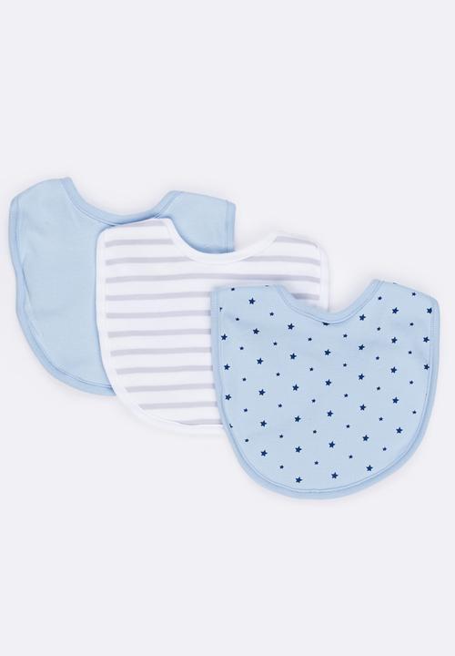 MINOTI - Basic 3 Pack Bibs Pale Blue