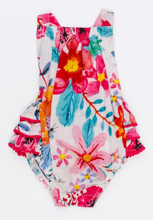 MINOTI - Bee woven bodysuit with back frill detail - multi
