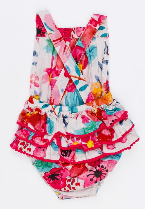 MINOTI - Bee woven bodysuit with back frill detail - multi