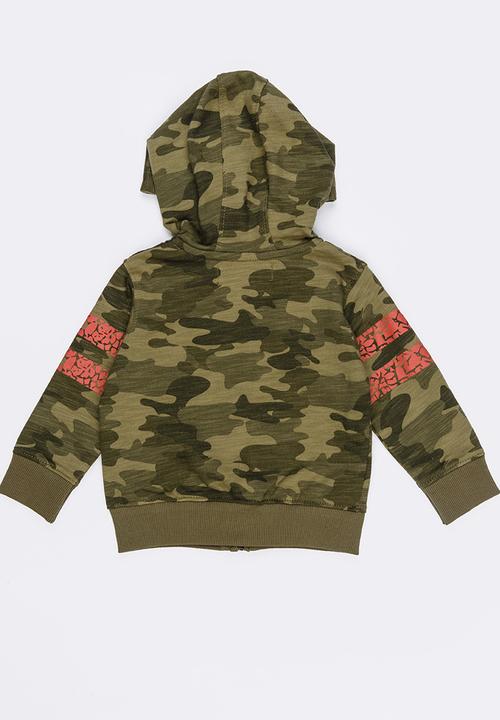 MINOTI - Tiger Camo Fleece Hoodie Multi-colour