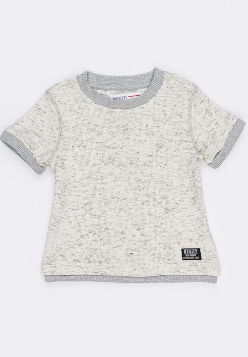 MINOTI - Tiger Double Layer Marl Waffle Tee Pale Grey