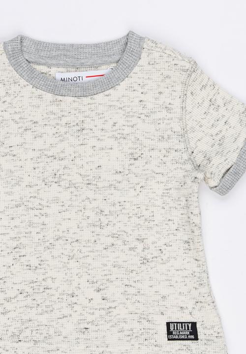 MINOTI - Tiger Double Layer Marl Waffle Tee Pale Grey