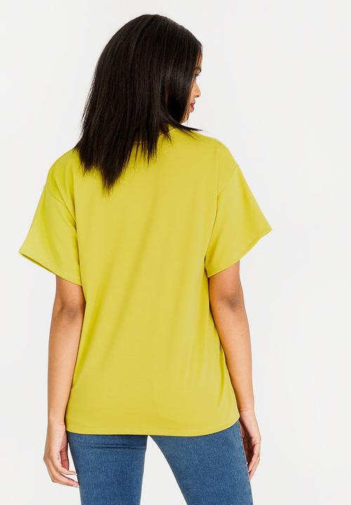 c(inch) - High Neck T-Shirt Lime