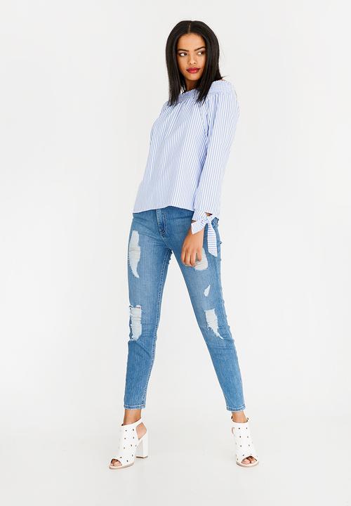 c(inch) - Bardot Blouse Blue