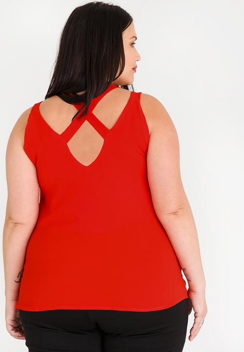 edit Plus - Strappy Back Cami red