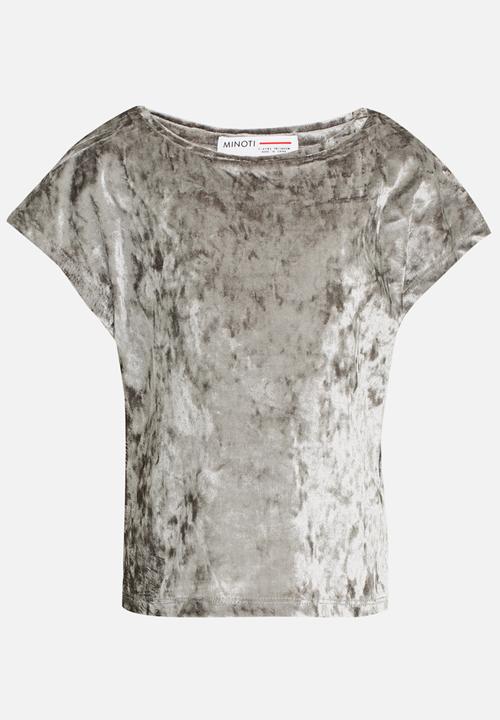 MINOTI - Utility Crushed Velvet Oversized Tee Grey