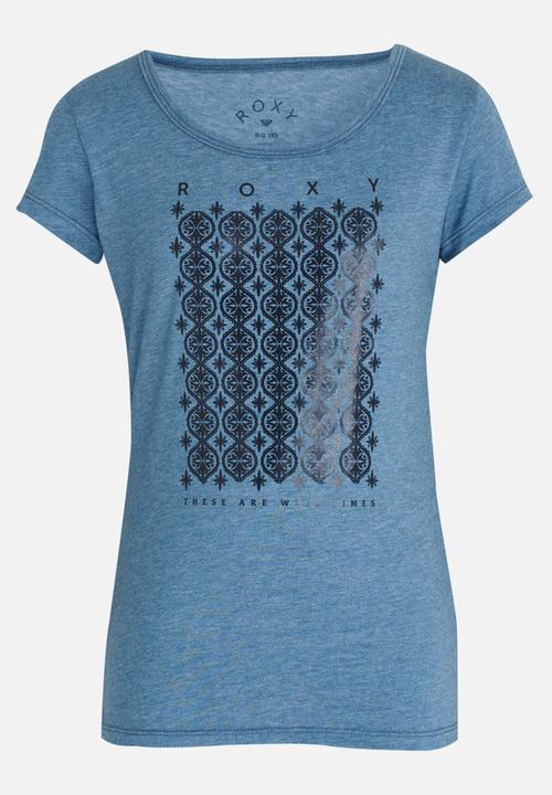 Roxy - Abstract Land Scoop Tee Dark Blue