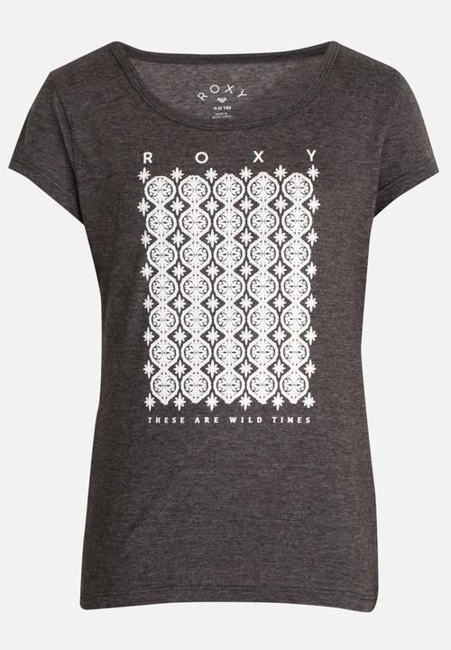 Roxy - Abstract Land Scoop Tee Charcoal