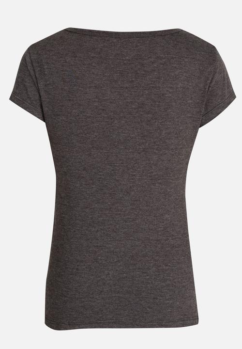 Roxy - Abstract Land Scoop Tee Charcoal